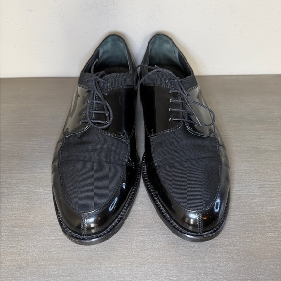 Vintage 80s Cole Haan Made in Italy Black Patent Leather Dress Shoes Size 11.5 D - Picture 4 of 12